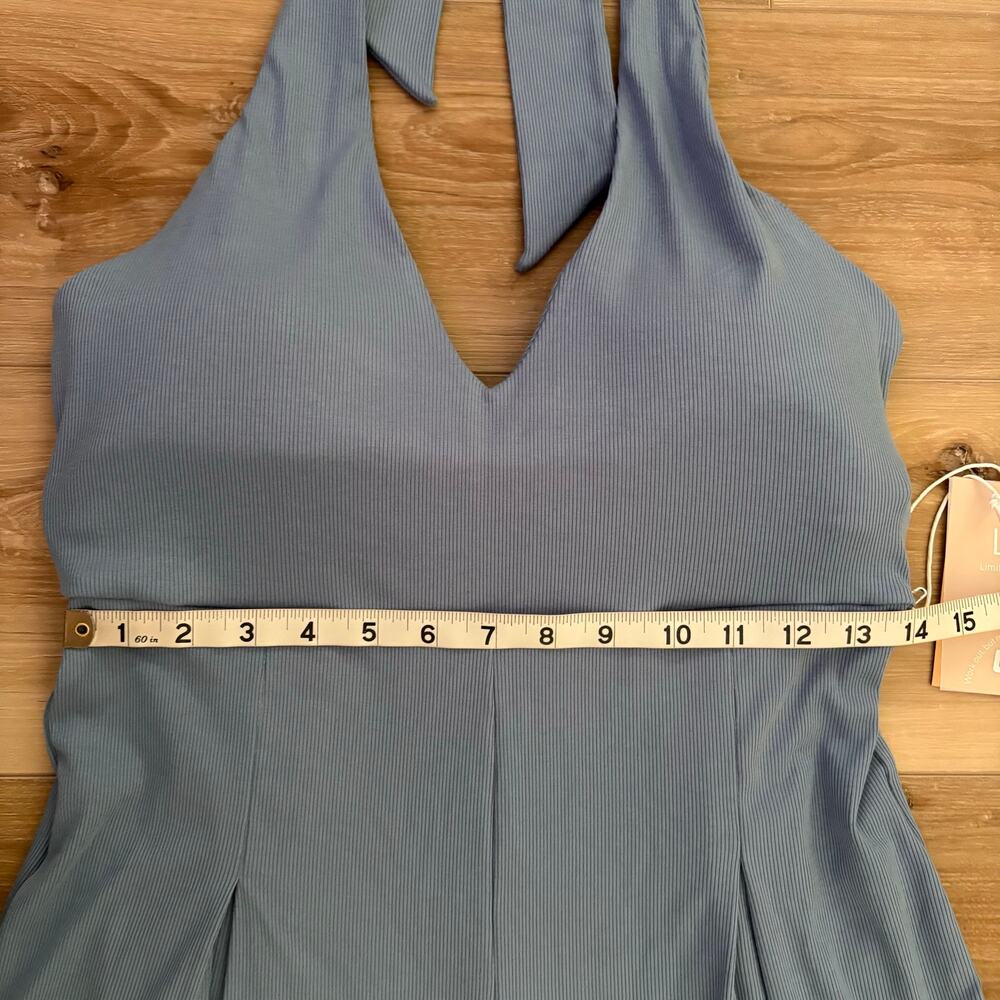 Popflex PETITE Halter Go with the Flow Jumpsuit Cool Creek L Petite - Picture 5 of 8